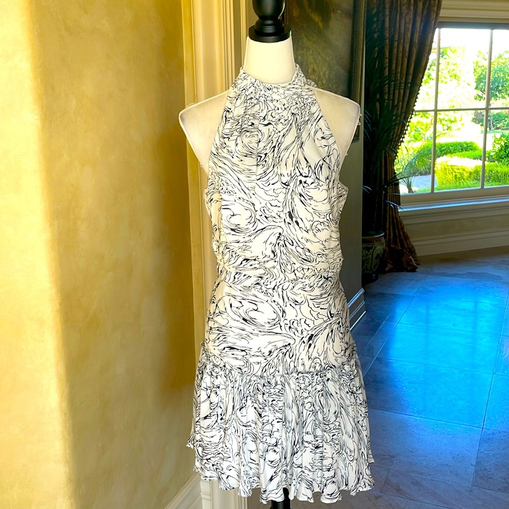 Elizabeth and James white & Blue dress